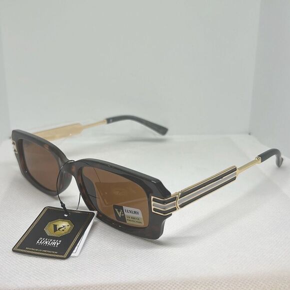 VG Women’s Tortoise Rectangle Sunglasses - Picture 1 of 3